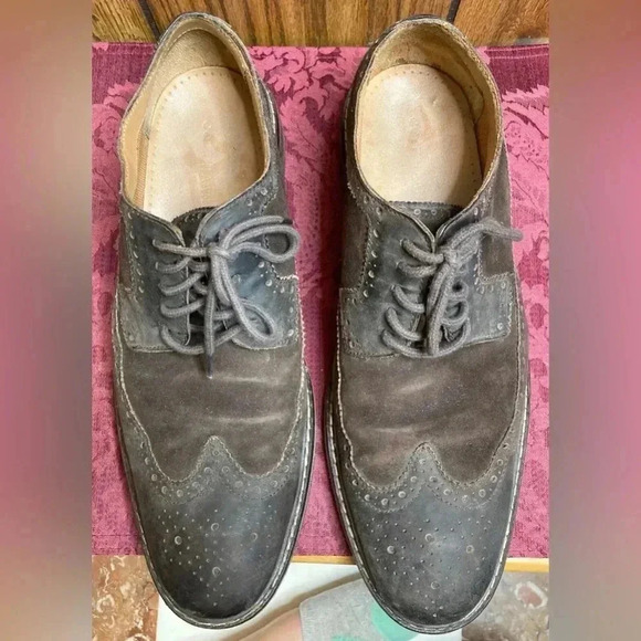 Men COLE HAAN Brown Leather Suede Lace Up Oxford Wingtip Shoes Sz 10.5 main image 6